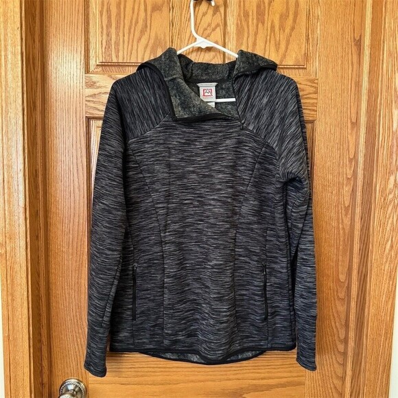Avalanche Tops - Avalanche Hoodie Womens L Gray Space Dye Hooded Half Zip Pullover